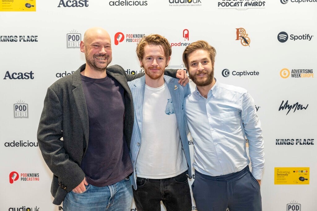 Tan, Ryan and Keon at the Independent Podcast Awards 2024