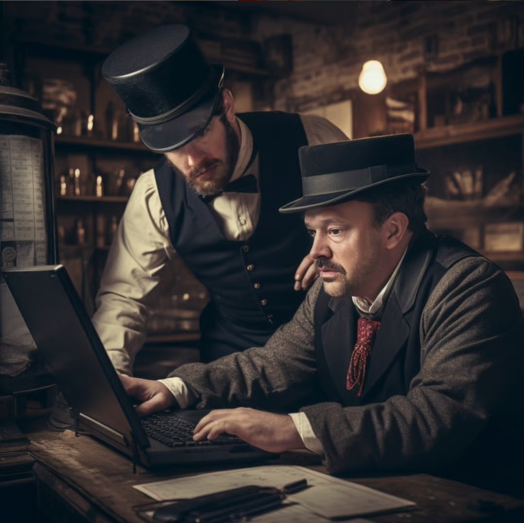 AI-generated art of Inspector Tan in Victorian London